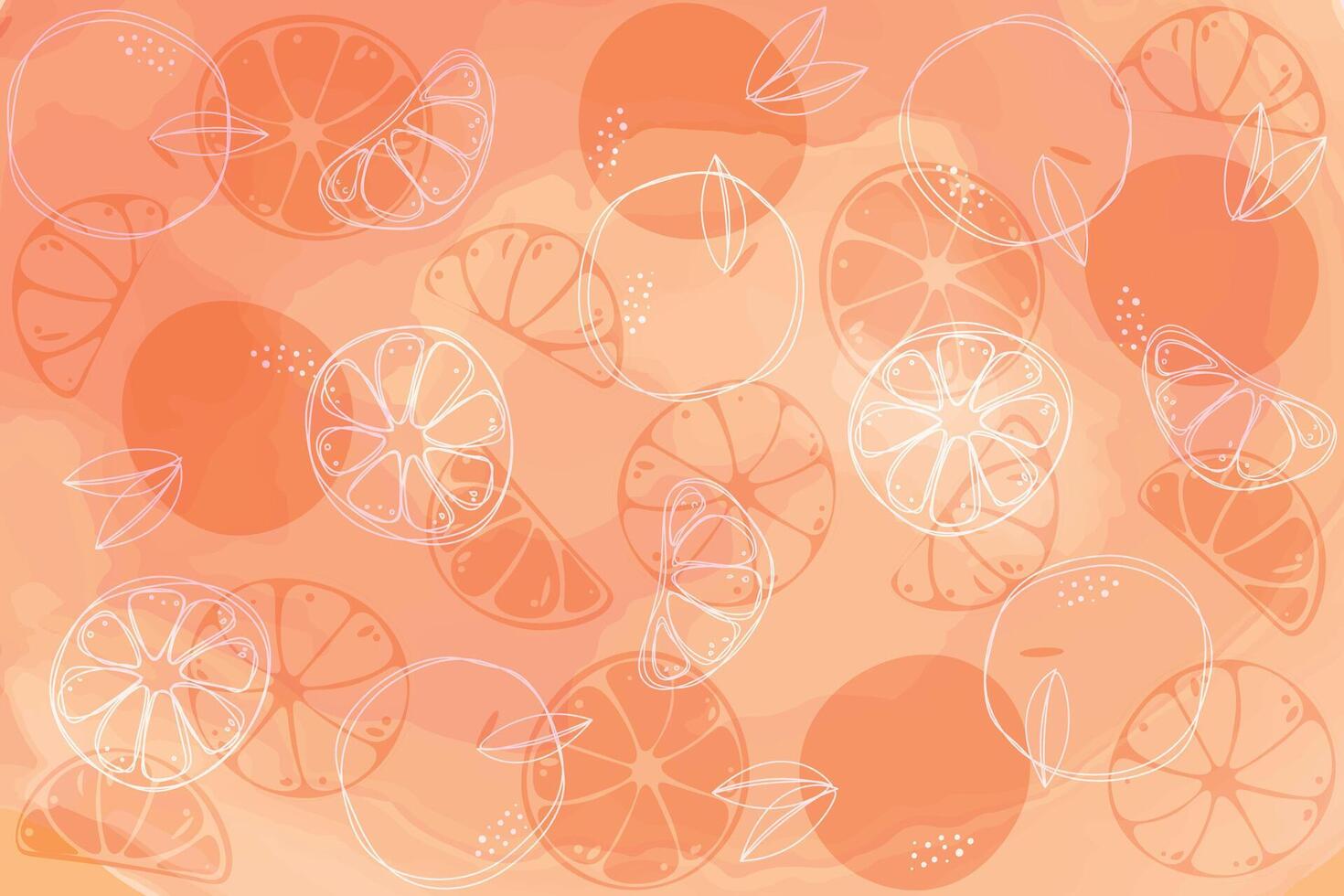 Bright light pattern watercolor orange vector
