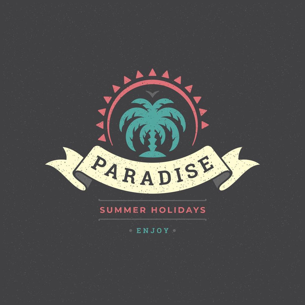 Summer holidays label or badge typography slogan design vector
