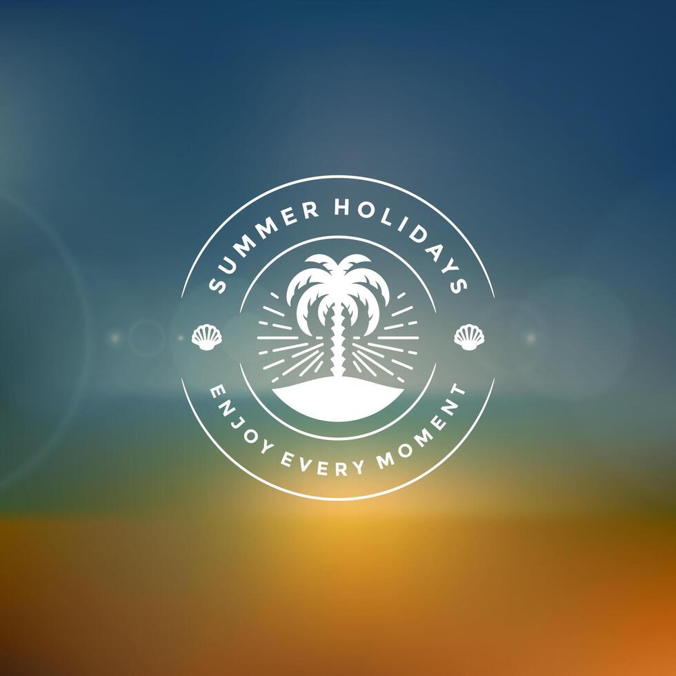Summer holidays label or badge typography slogan design vector