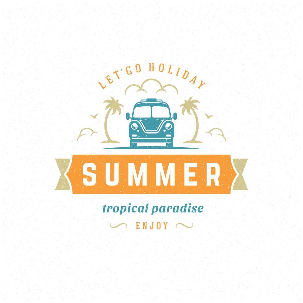 Summer holidays label or badge typography slogan design vector