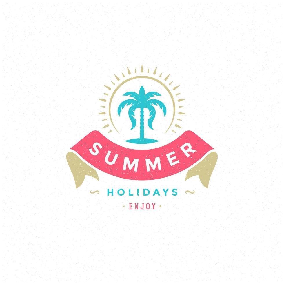 Summer holidays label or badge typography slogan design vector