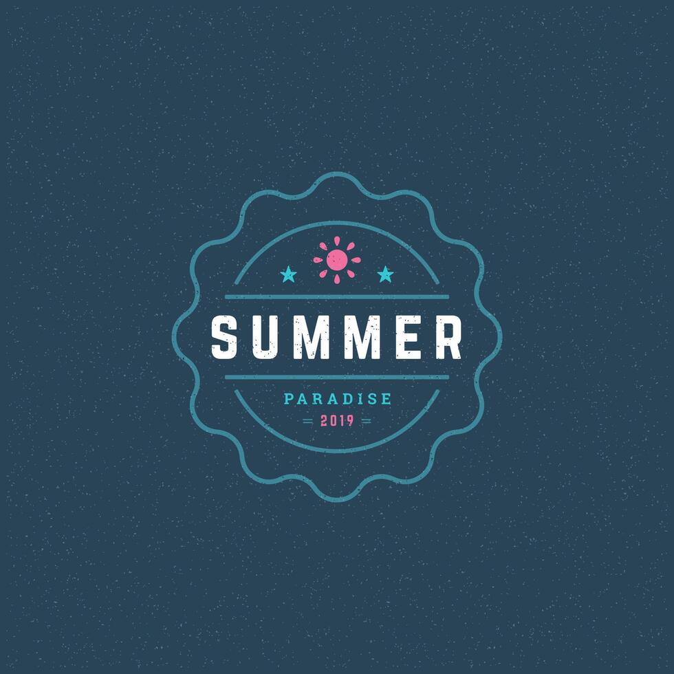 Summer holidays label or badge typography slogan design vector