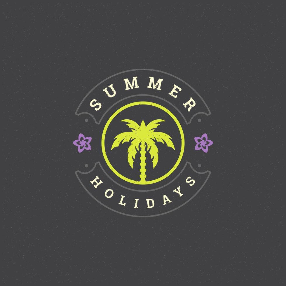 Summer holidays label or badge typography slogan design vector