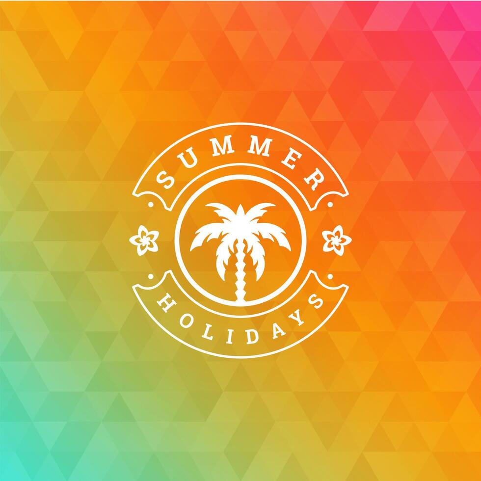 Summer holidays label or badge typography slogan design vector