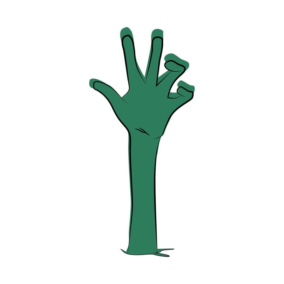 Zombie hand icon. Silhouette for Halloween decorations vector