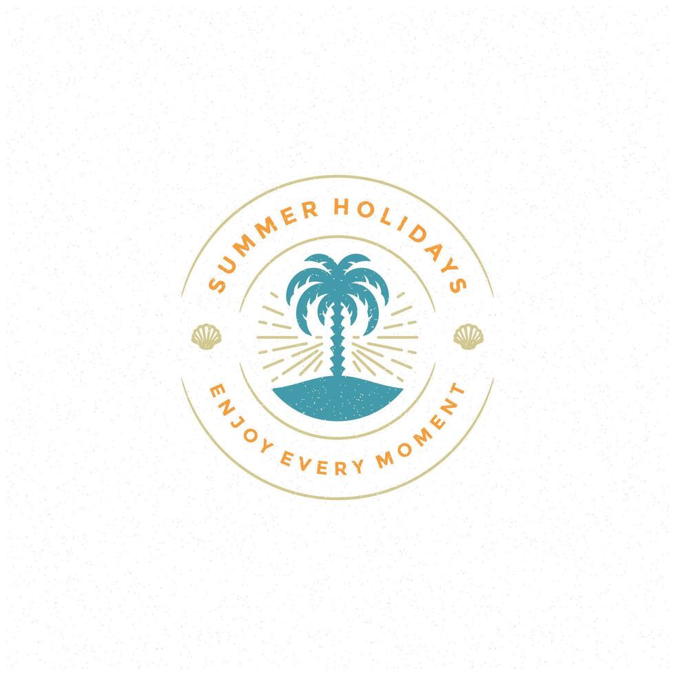 Summer holidays label or badge typography slogan design vector