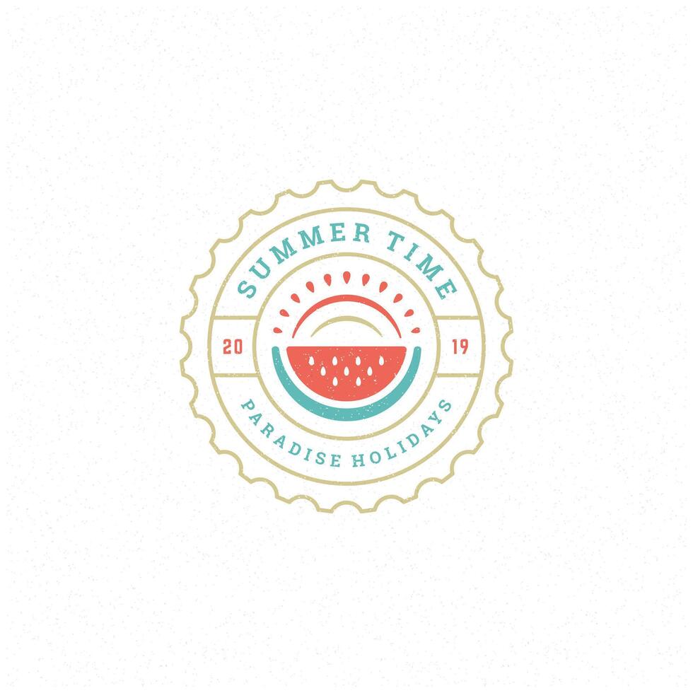 Summer holidays label or badge typography slogan design vector