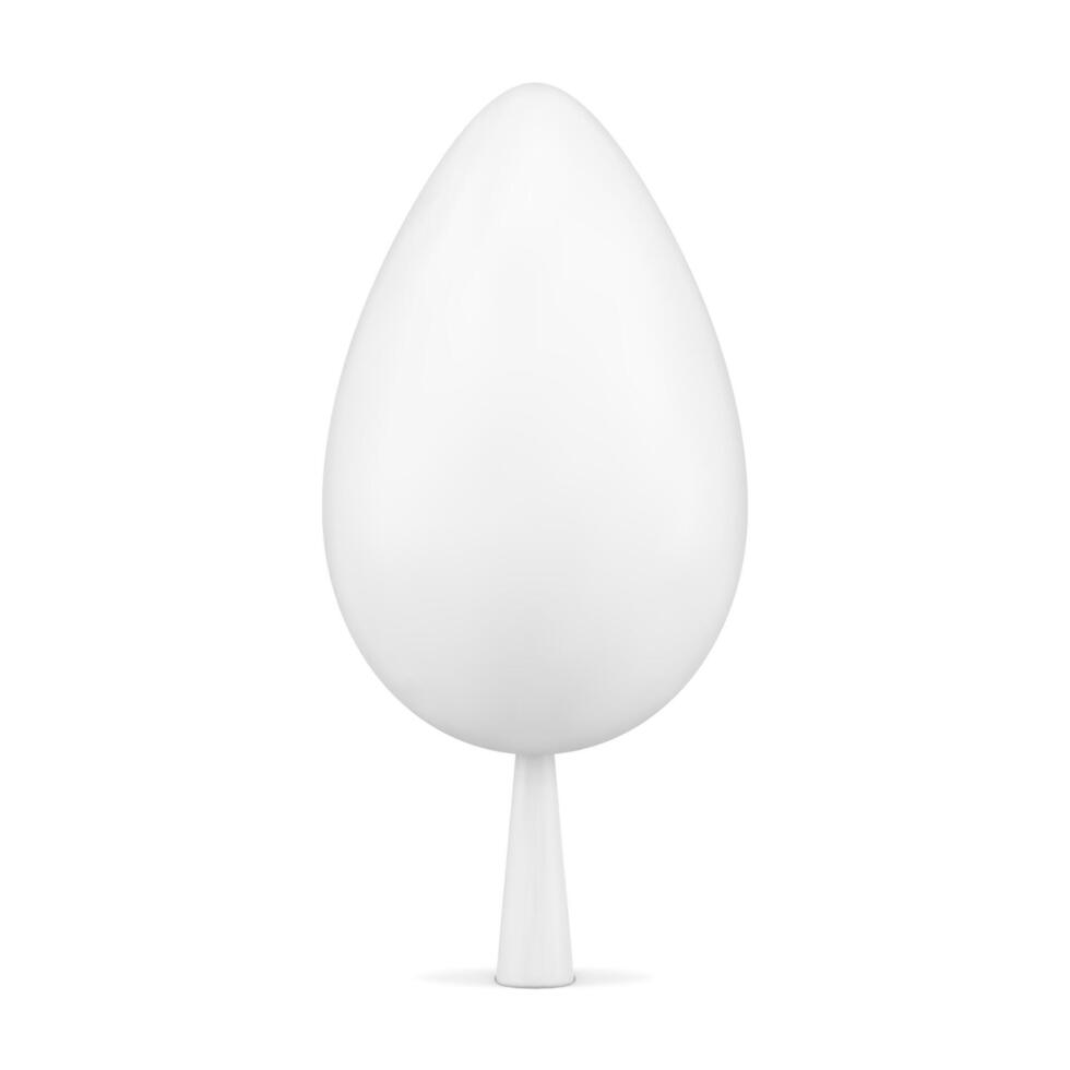 White glossy tree 3d icon illustration vector