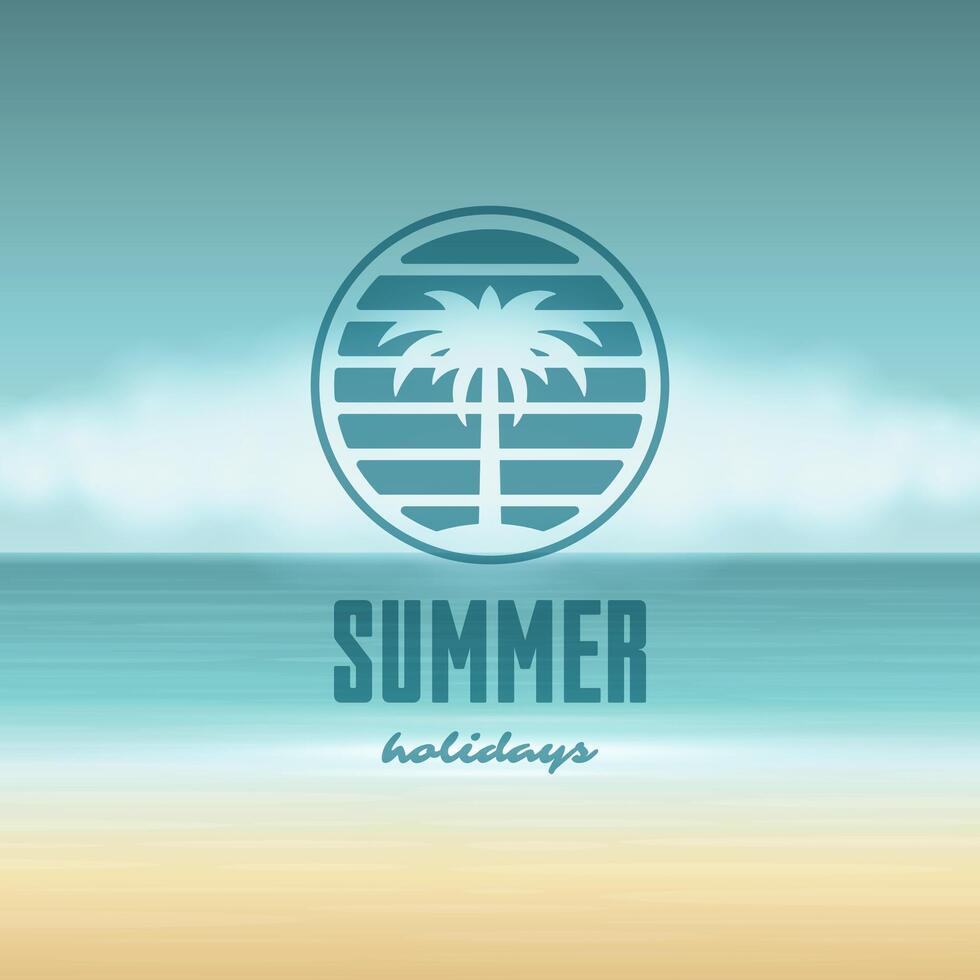 Summer holidays label or badge typography slogan design vector