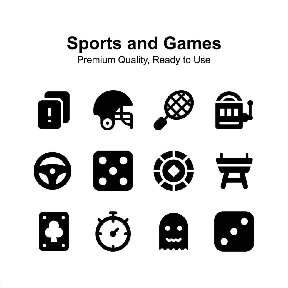 Well designed sports and games icons set, isolated on white background vector