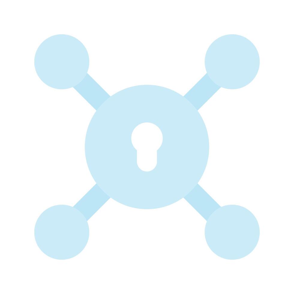 Keyhole with network nodes denoting of network security vector