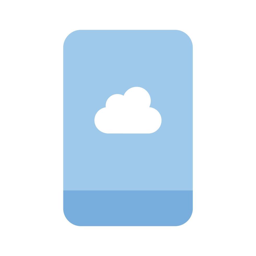 Cloud computing, mobile with cloud, icon of mobile cloud vector