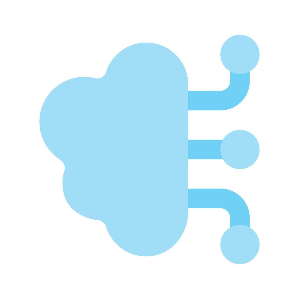 Brain simulation, artificial intelligence icon, premium vector