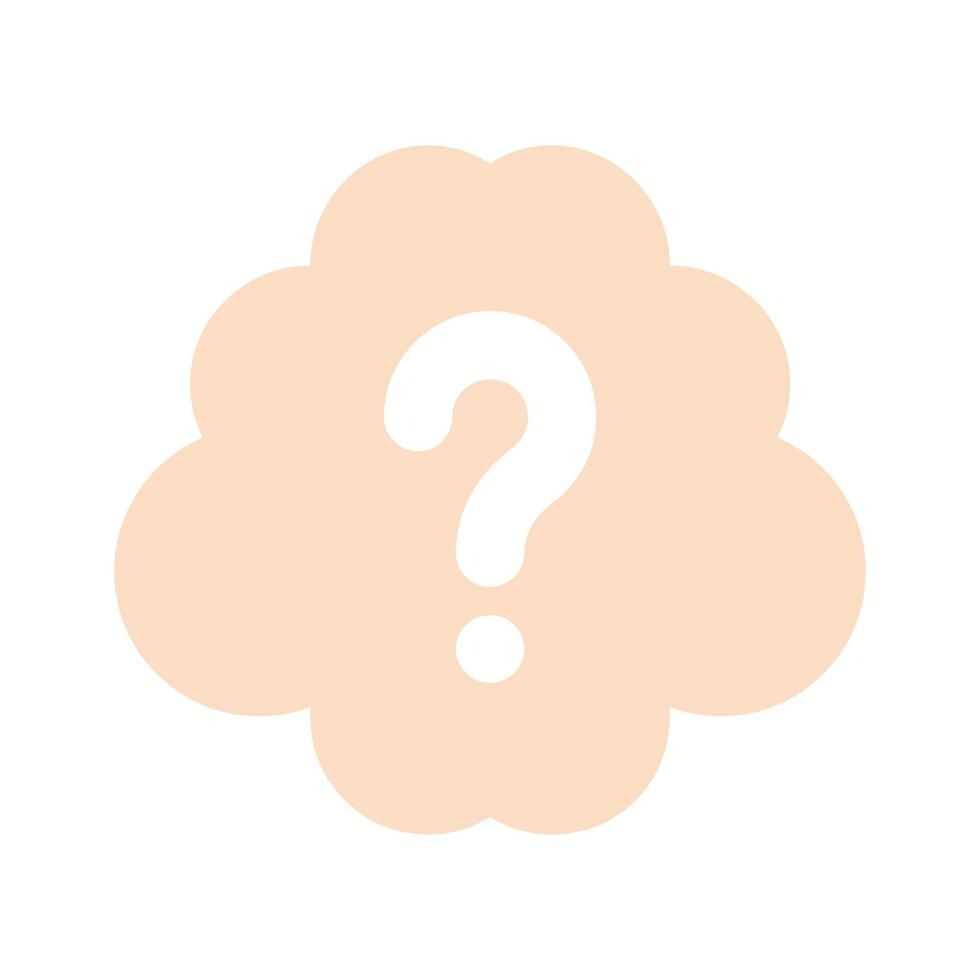Question mark inside mind, well designed icon of confused mind vector