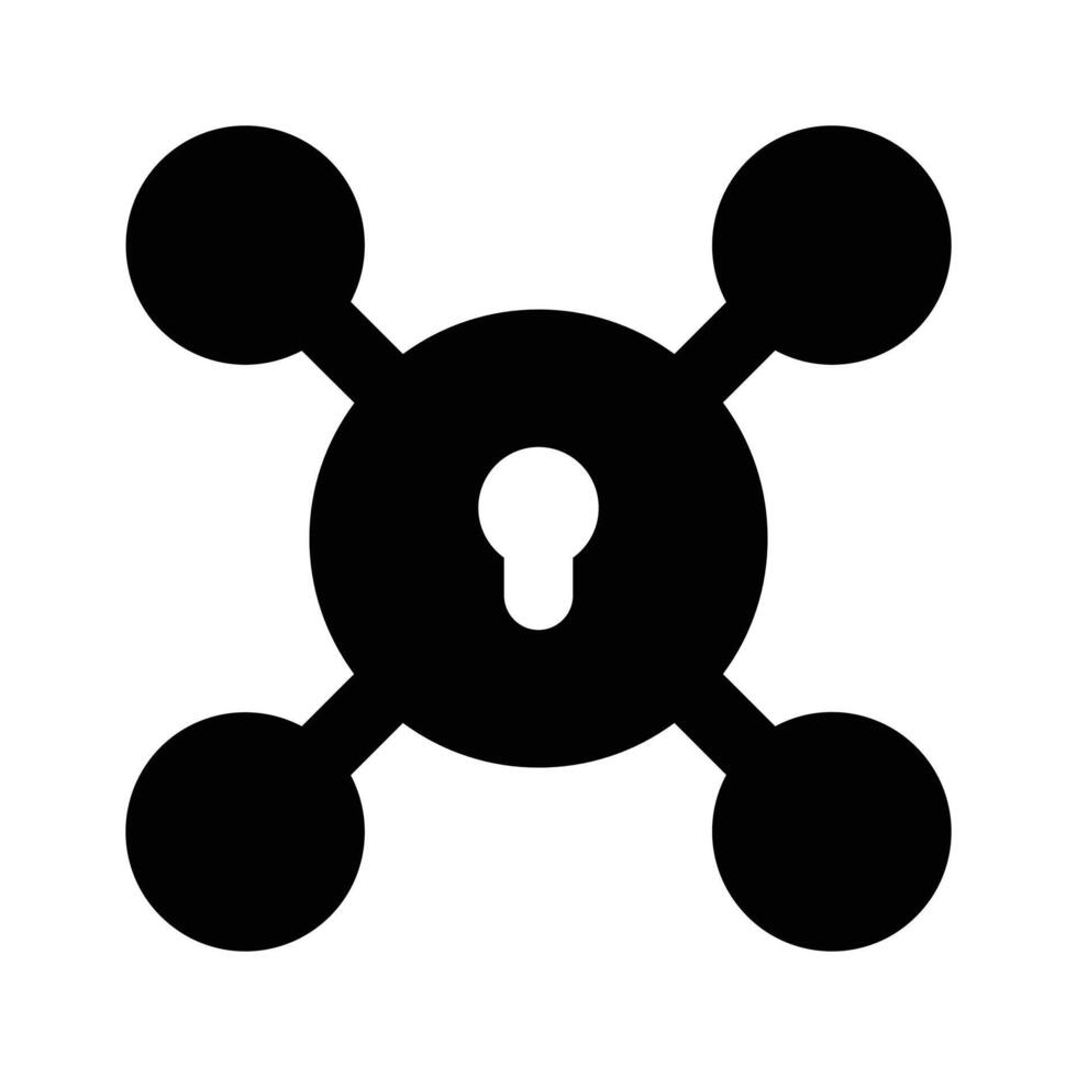 Keyhole with network nodes denoting of network security vector