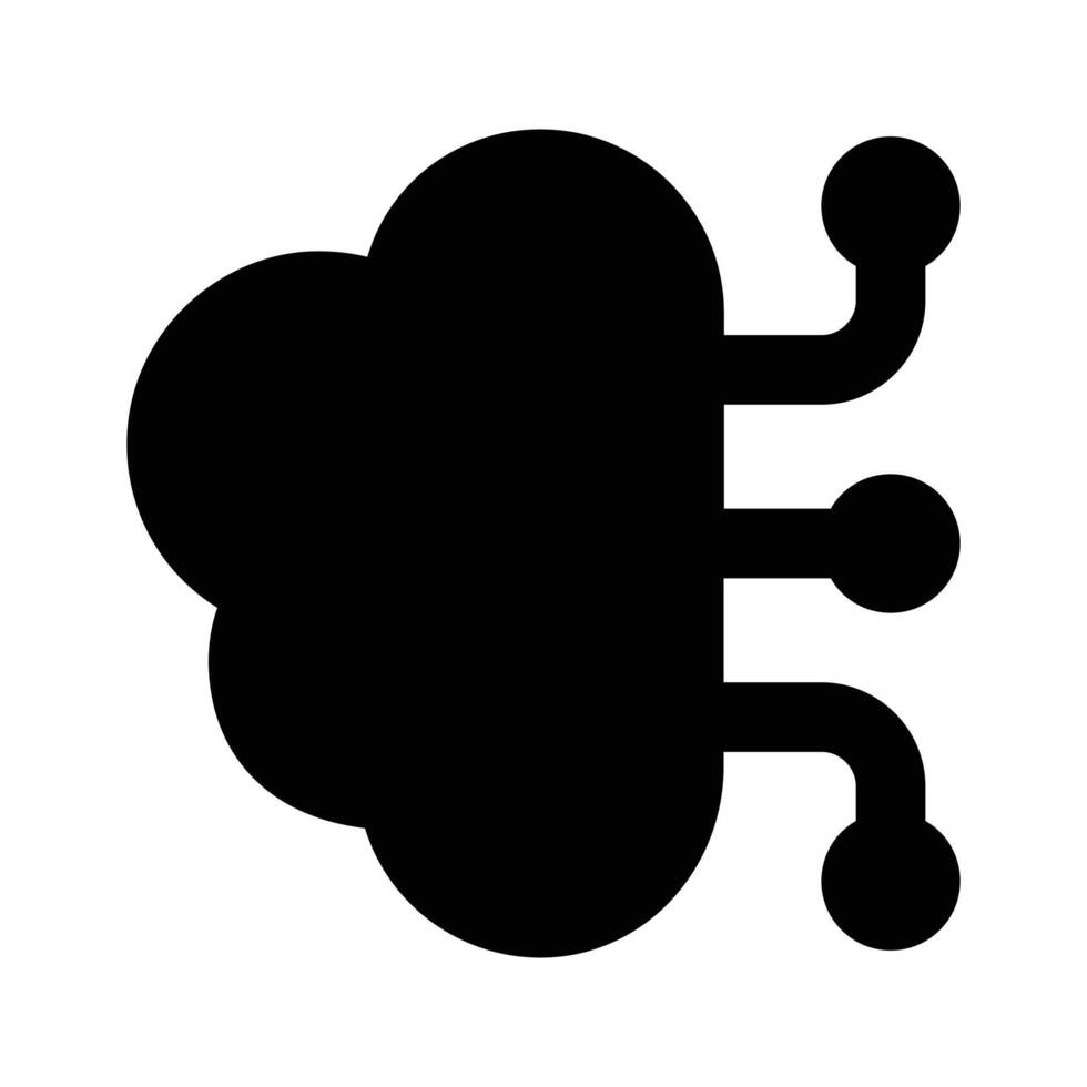 Brain simulation, artificial intelligence icon, premium vector