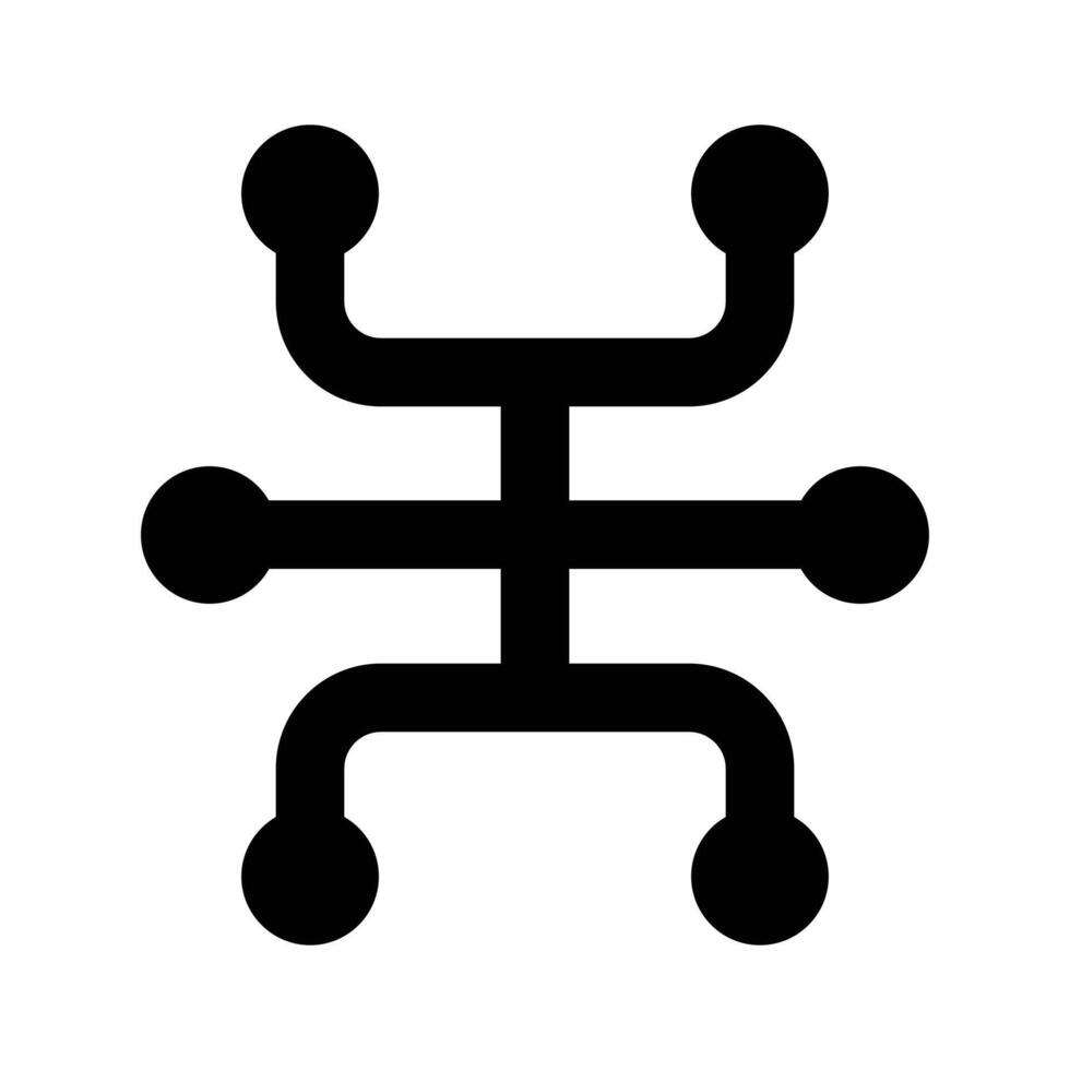 Well designed nodes network icon, topology design vector