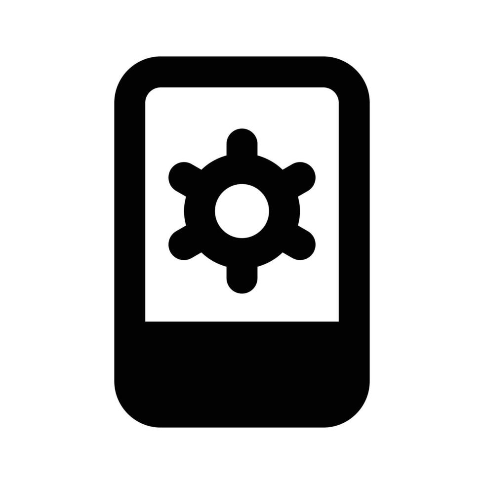 Gear inside mobile concept icon of mobile setting vector