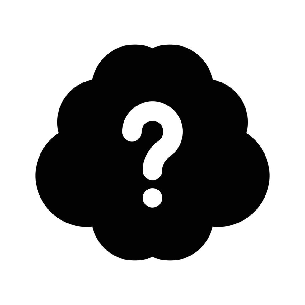 Question mark inside mind, well designed icon of confused mind vector