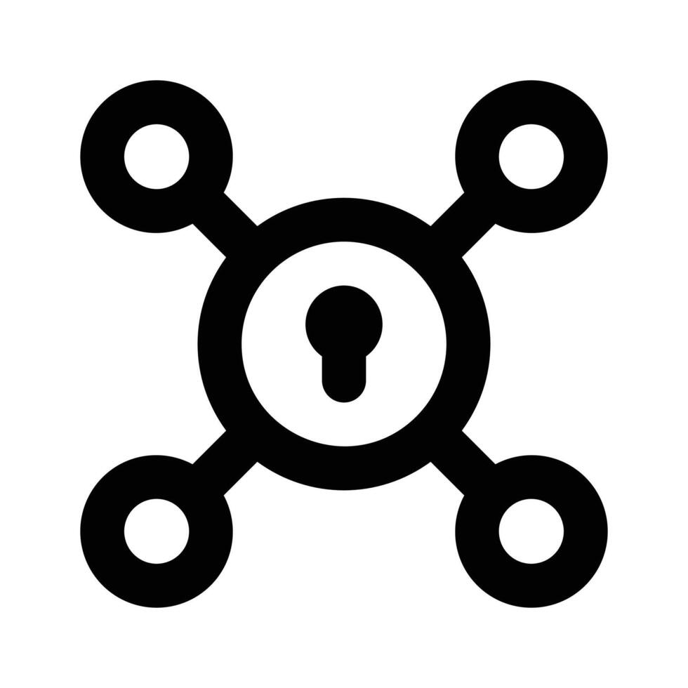 Keyhole with network nodes denoting of network security vector