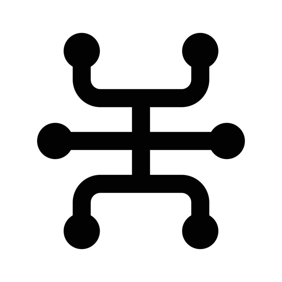 Well designed nodes network icon, topology design vector