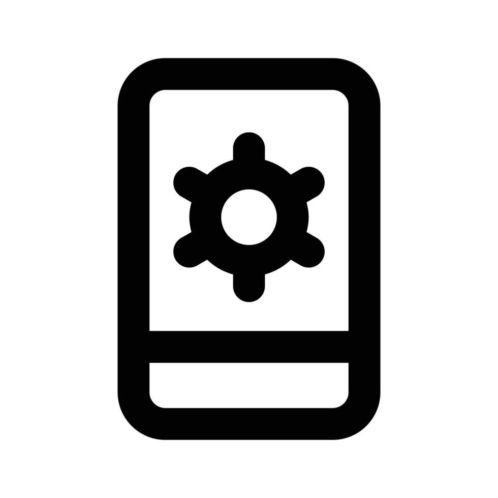 Gear inside mobile concept icon of mobile setting vector