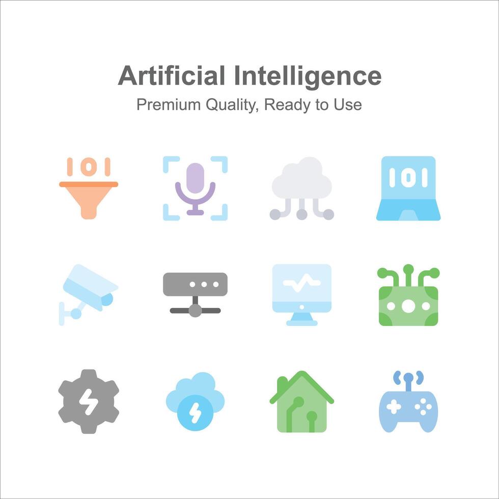 Take a look at amazing artificial intelligence icons vector