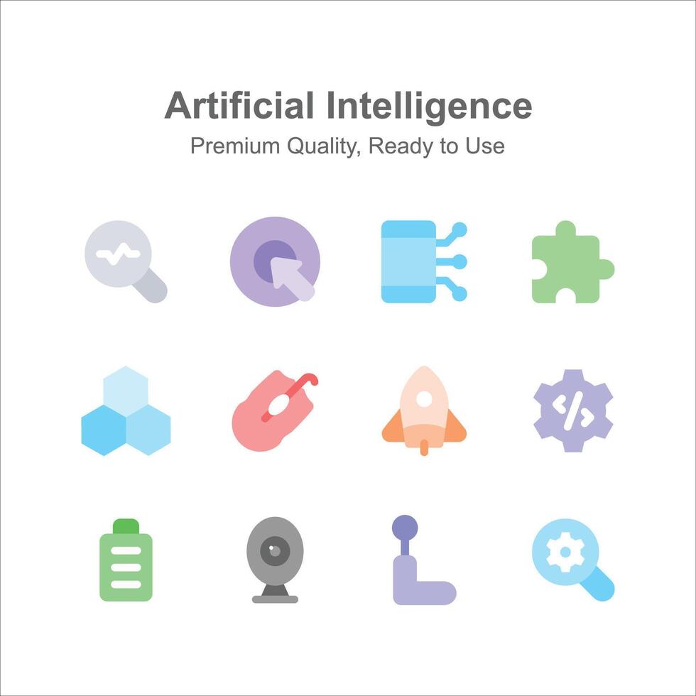 Check this creative icons set of artificial intelligence in modern style vector