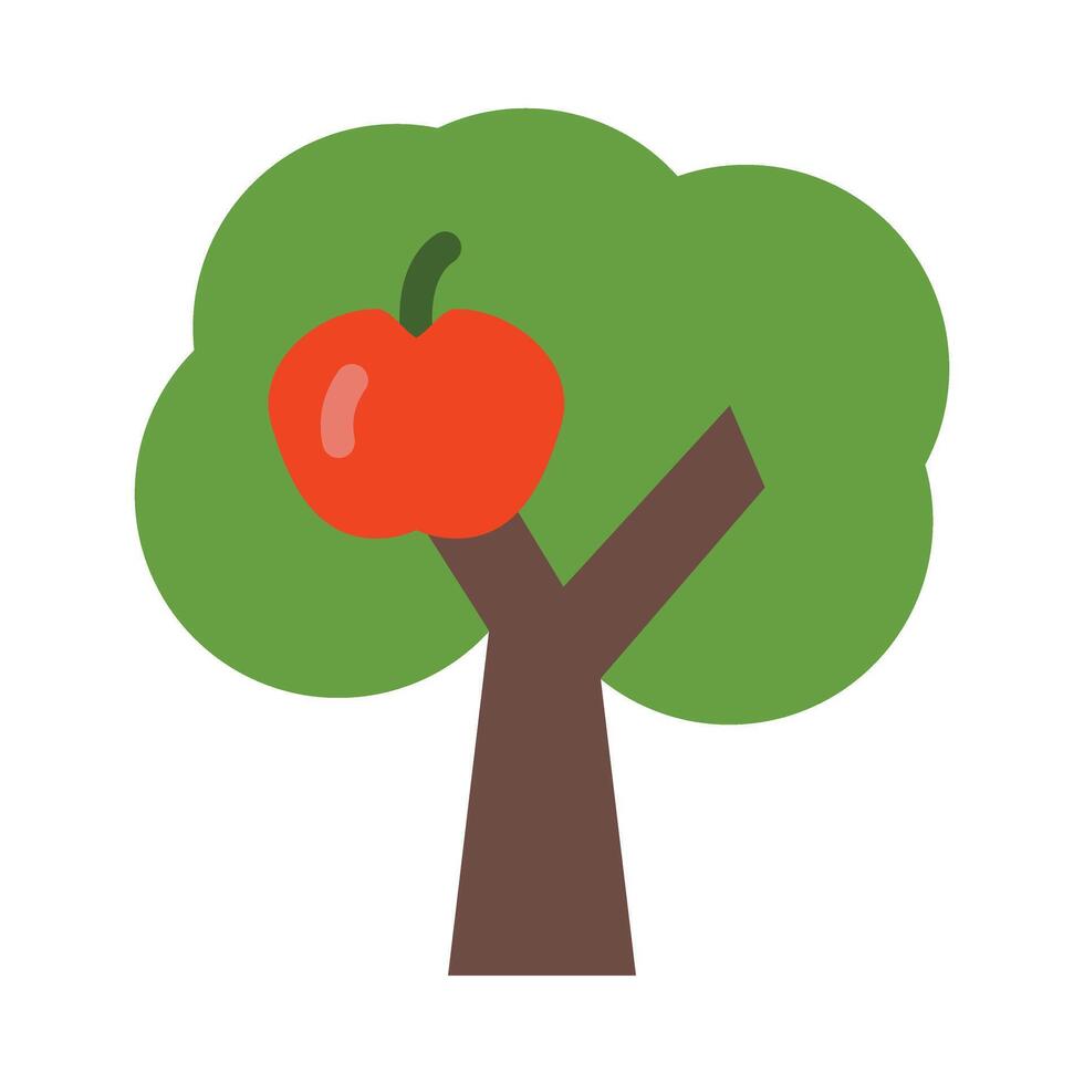 Apple Tree Flat Icon vector