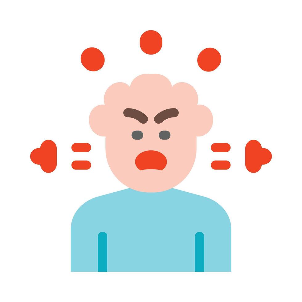Anger Management Flat Icon vector