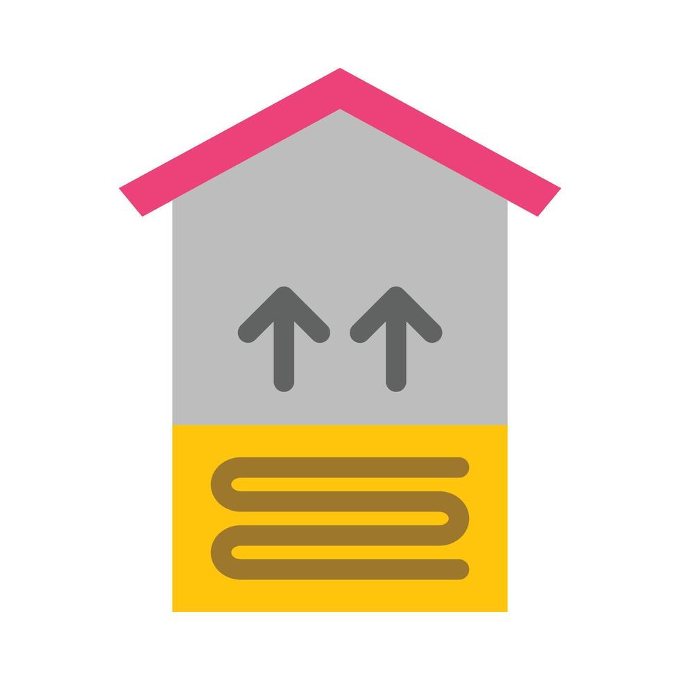 Underfloor Heating Flat Icon vector