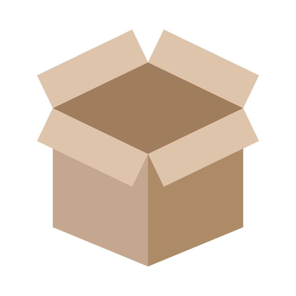 Open Box Flat Icon vector