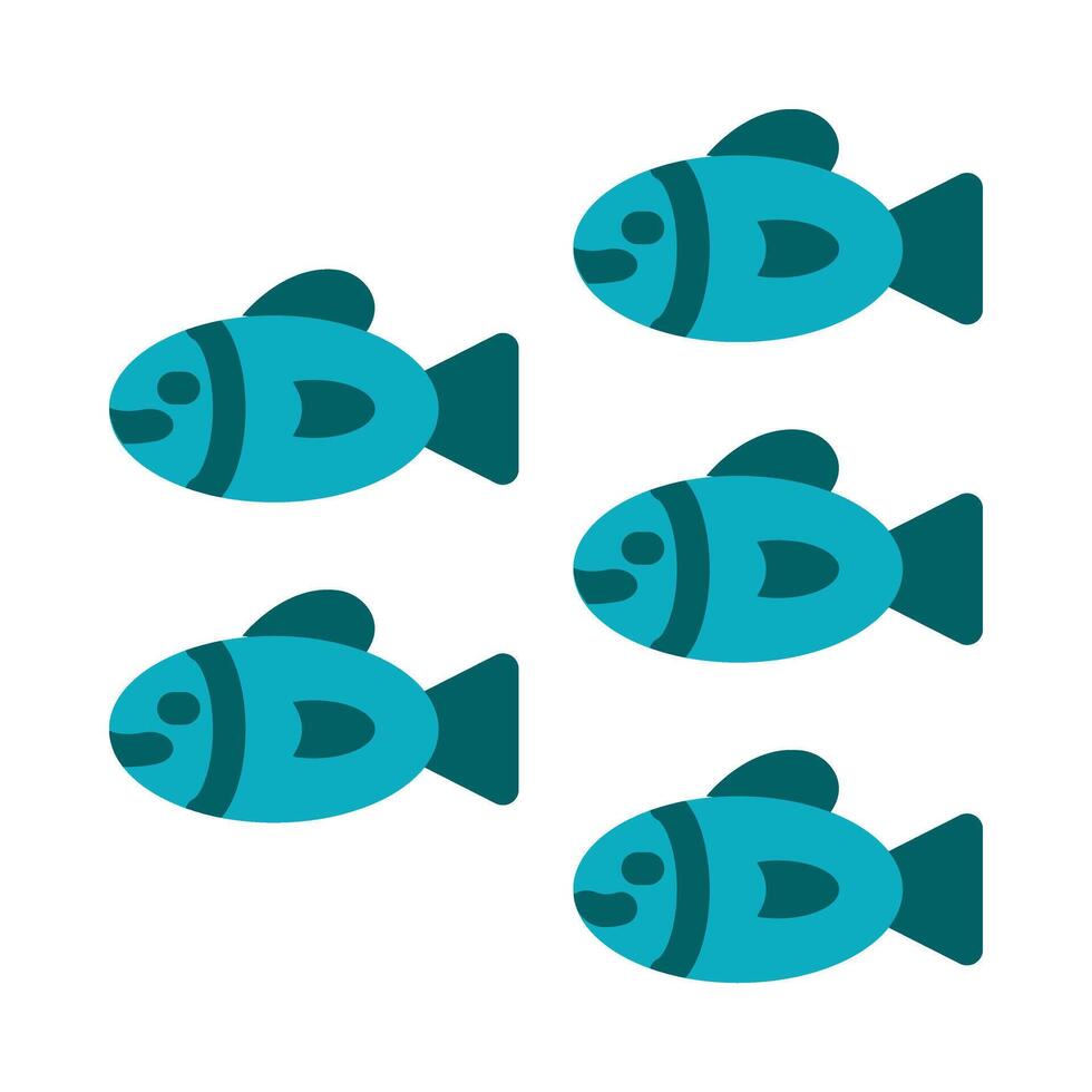 Shoal Flat Icon vector