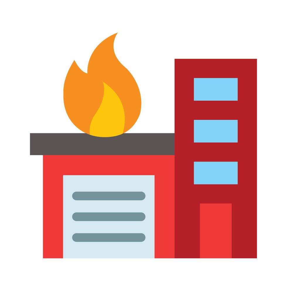 Fire Station Flat Icon vector