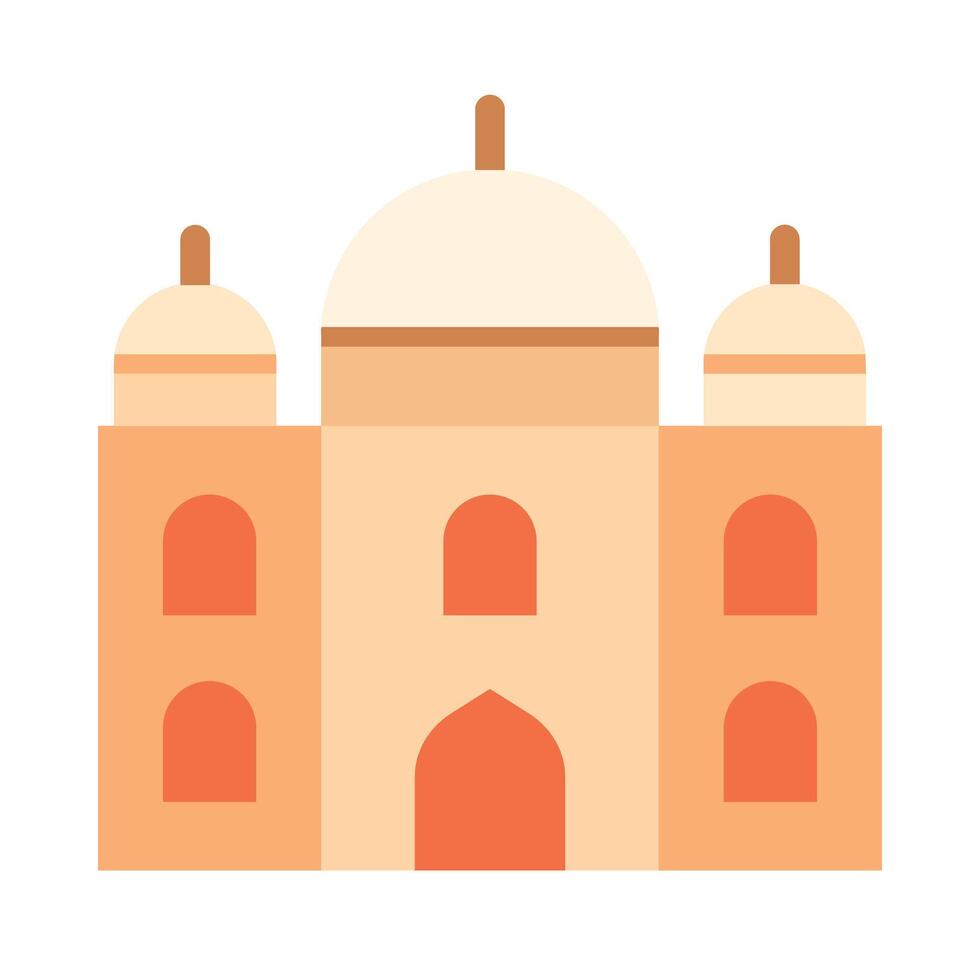 Taj Mahal Flat icon vector