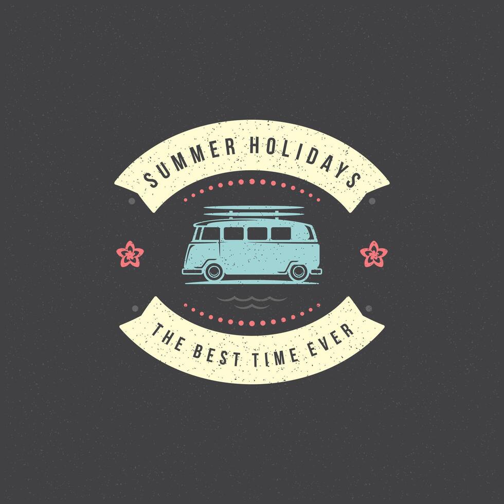 Summer holidays label or badge typography slogan design vector