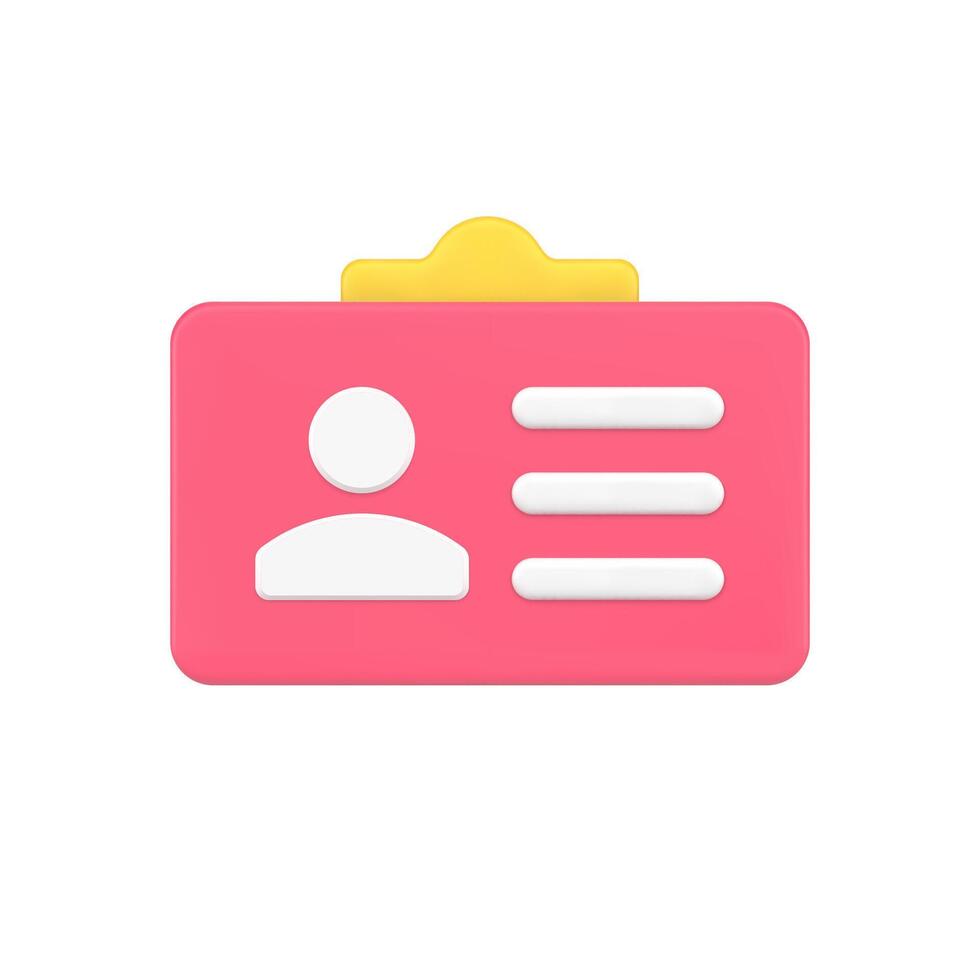 Multipurpose clipboard business card corporate identification 3d icon illustration vector