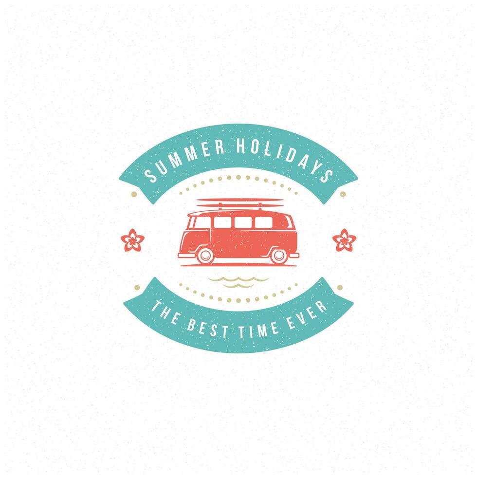 Summer holidays label or badge typography slogan design vector