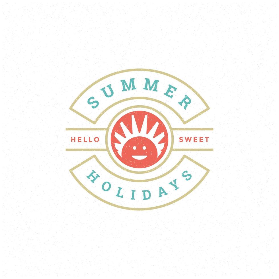Summer holidays label or badge typography slogan design vector