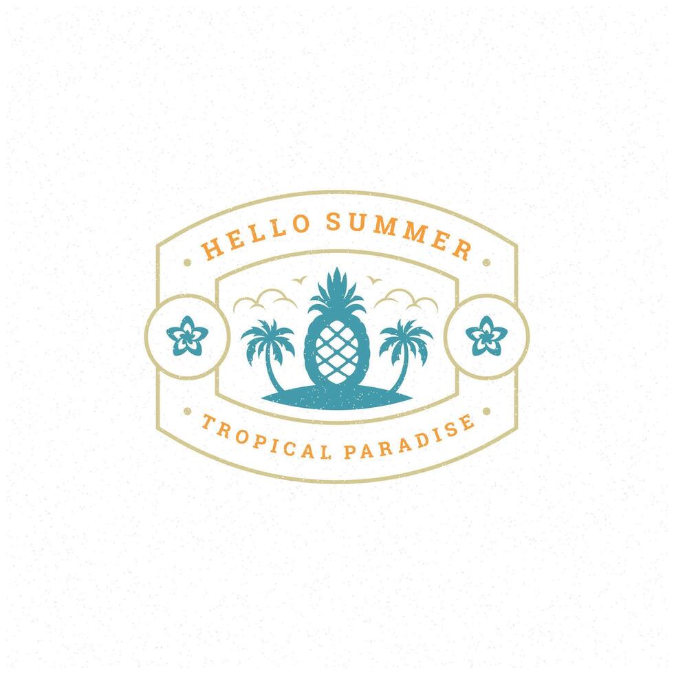 Summer holidays label or badge typography slogan design vector