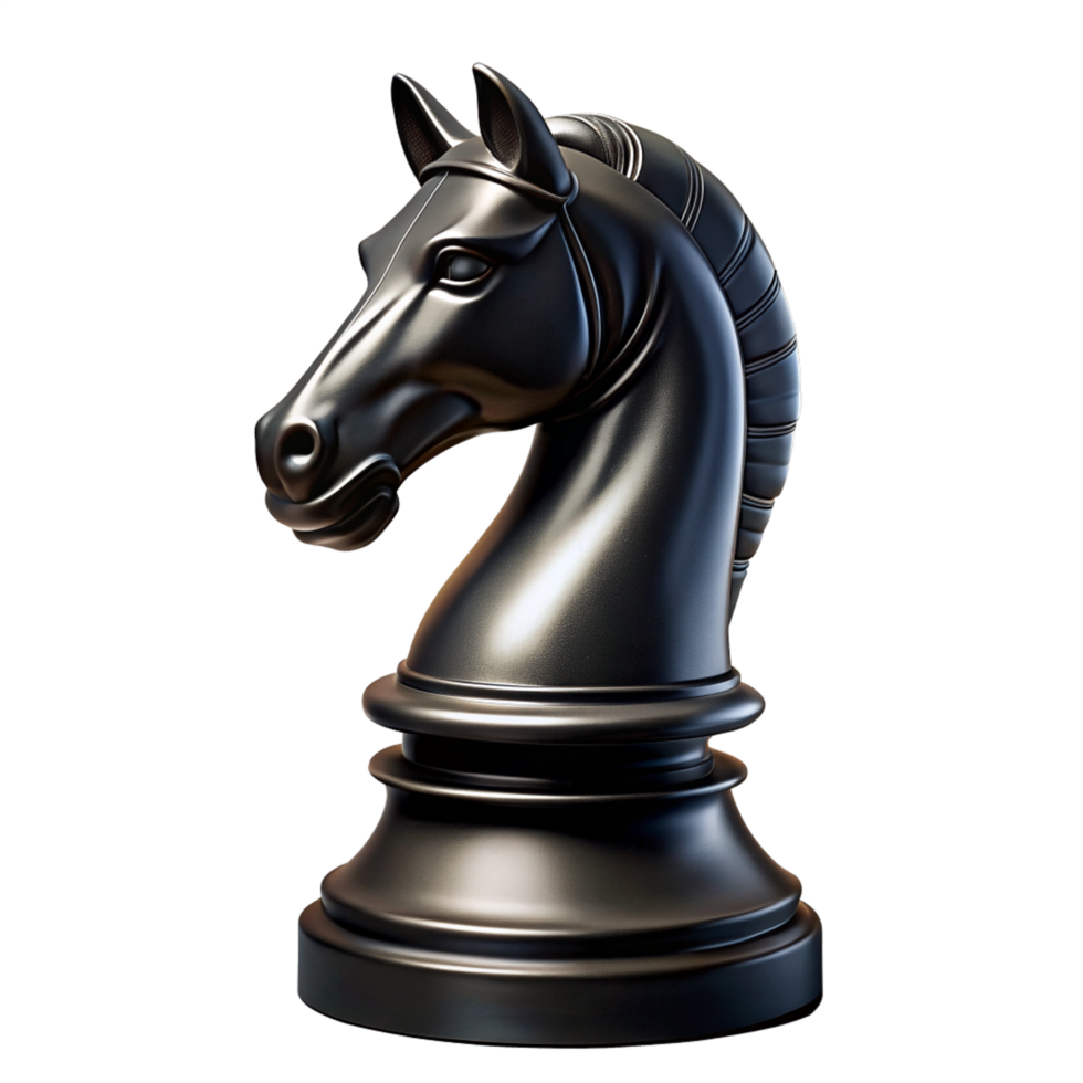 Black Knight Chess Piece 3d Design png