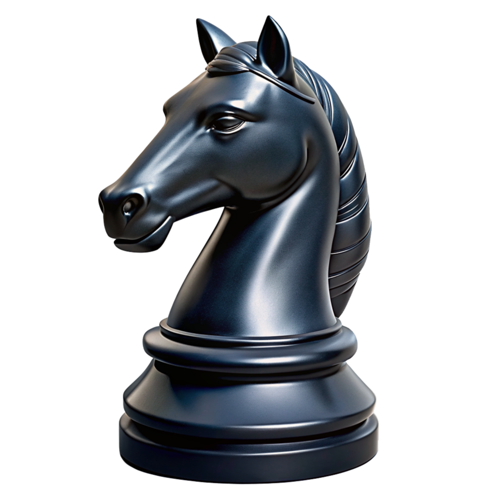 Black Knight Chess Piece 3d Object png