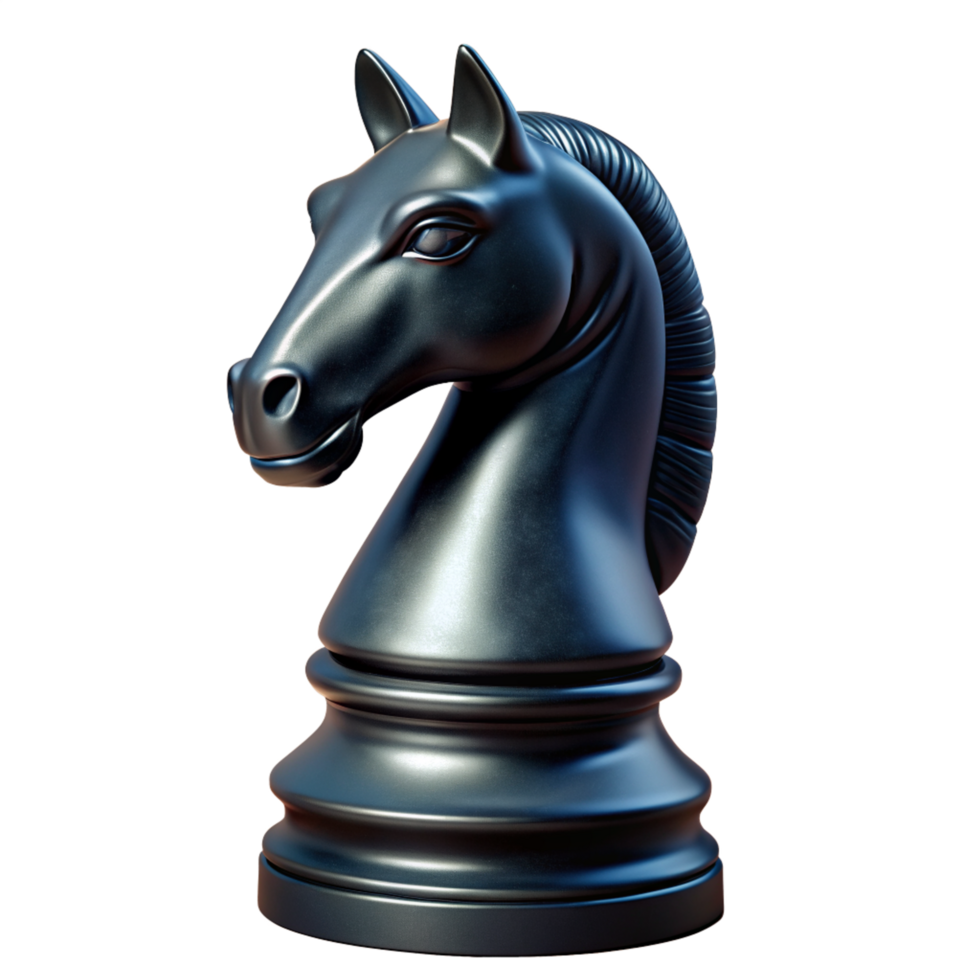 Black Knight Chess Piece 3d Asset png