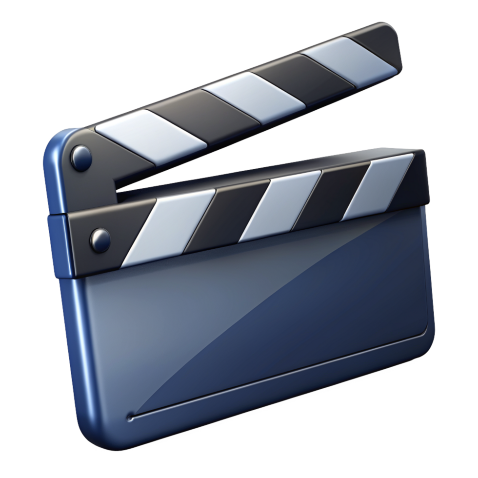 Realistic Clapperboard Cinema 3d Object png