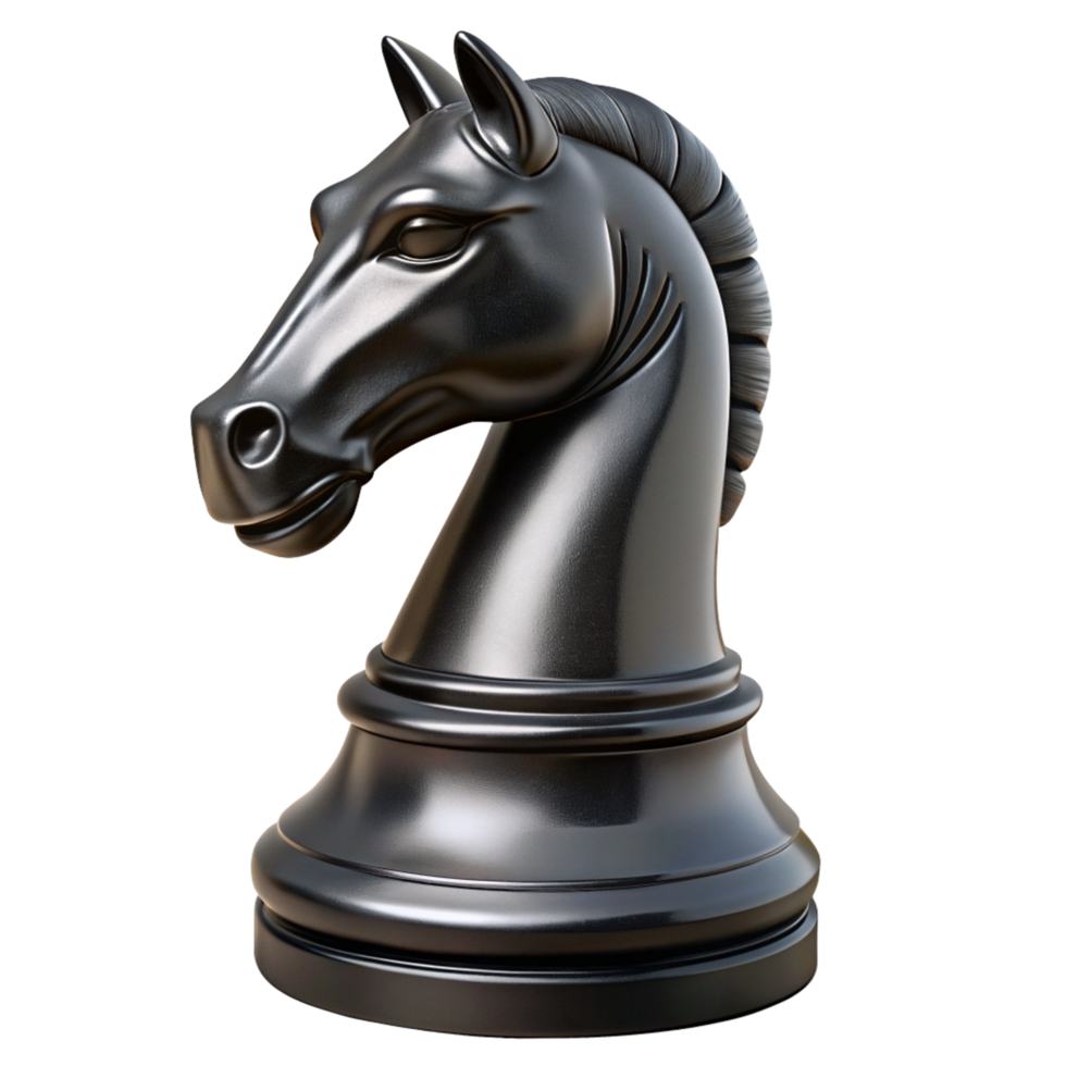 Black Knight Chess Piece 3d Graphic png