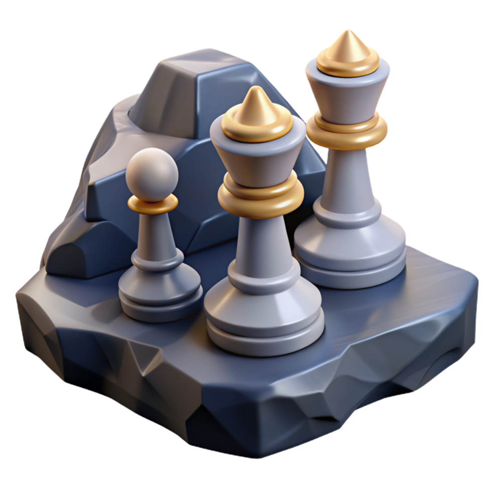 Rock Chessboard 3d Object png