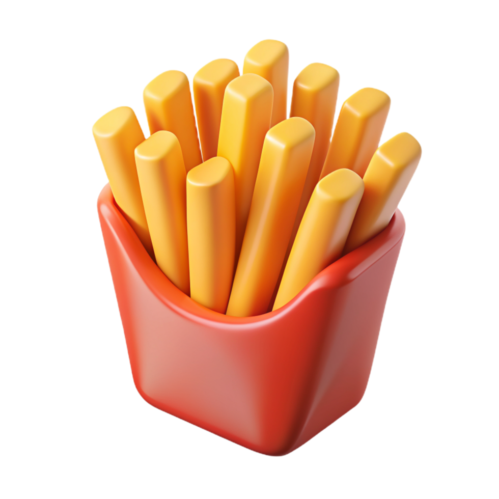 French Fries Snack 3d Render png