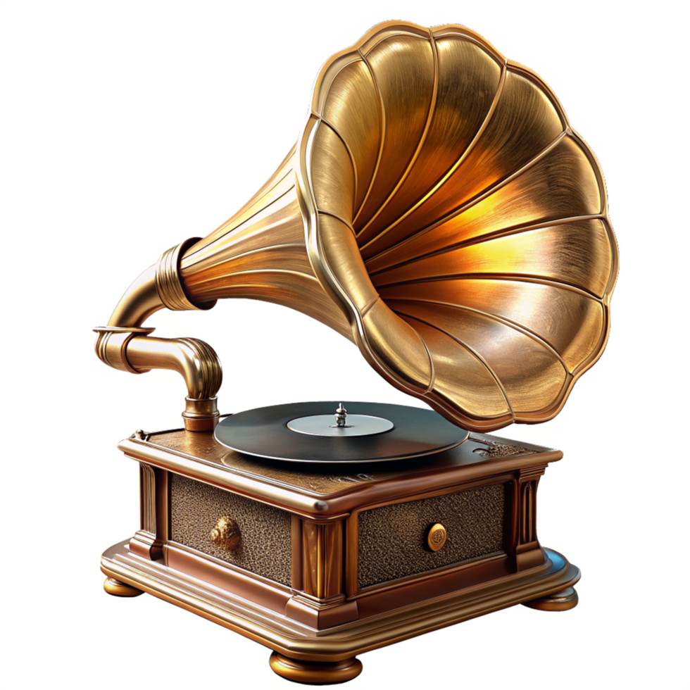 Realistic Gramophone Vinyl 3d Concept png