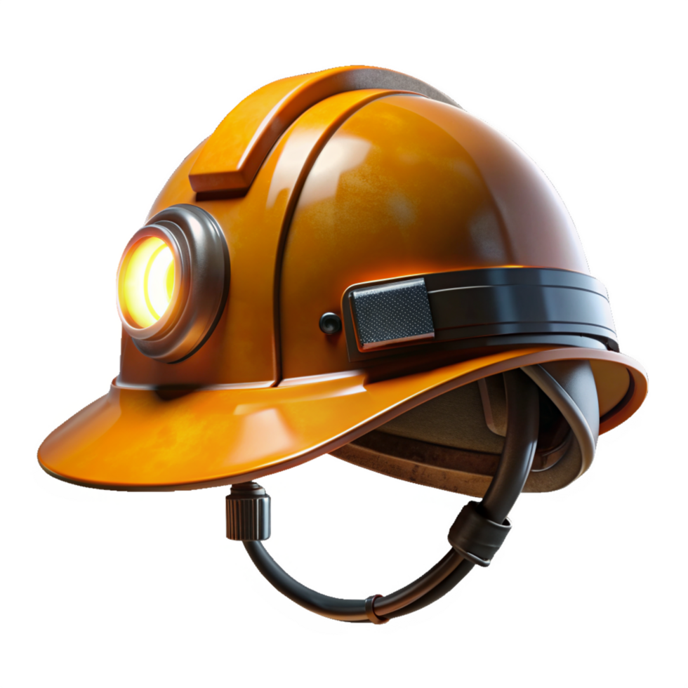 Hard Helmet with Lamp 3d Object png