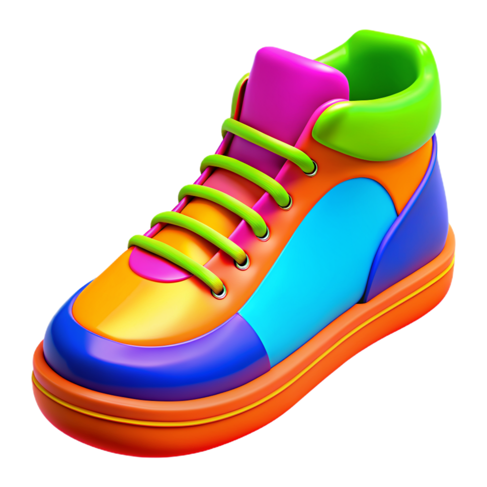 Colorful 3d Render Sneaker Design png